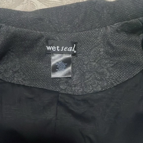 Wet Seal SZ L Black Floral Single Button Front Blazer - Picture 7 of 15
